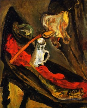Nature morte impressionnisme œuvres - nature morte avec poisson et pichet 1923 Chaim Soutine impressionniste